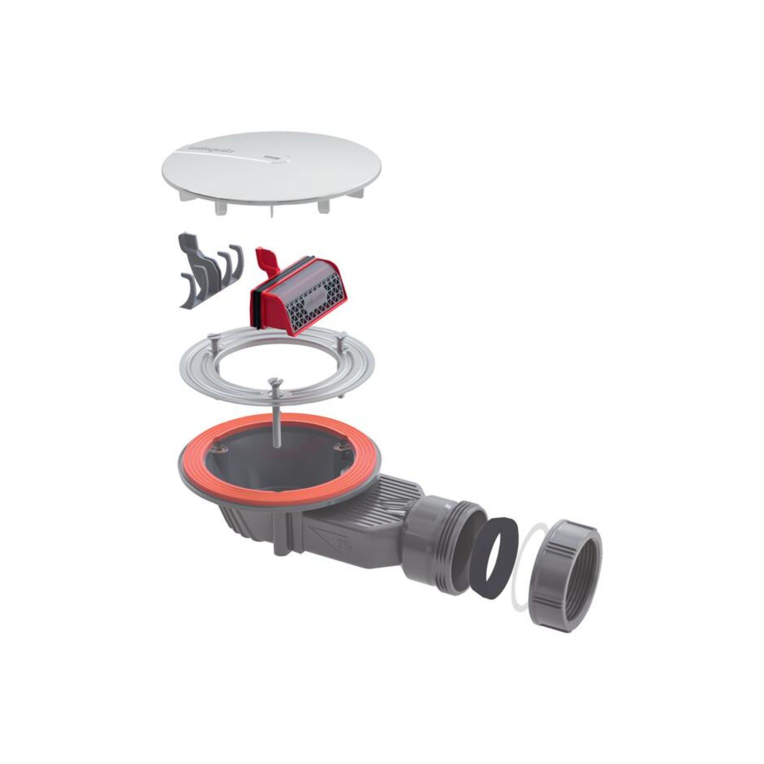 Slim + Membrane with Removable Hair Filter for Shower Waste