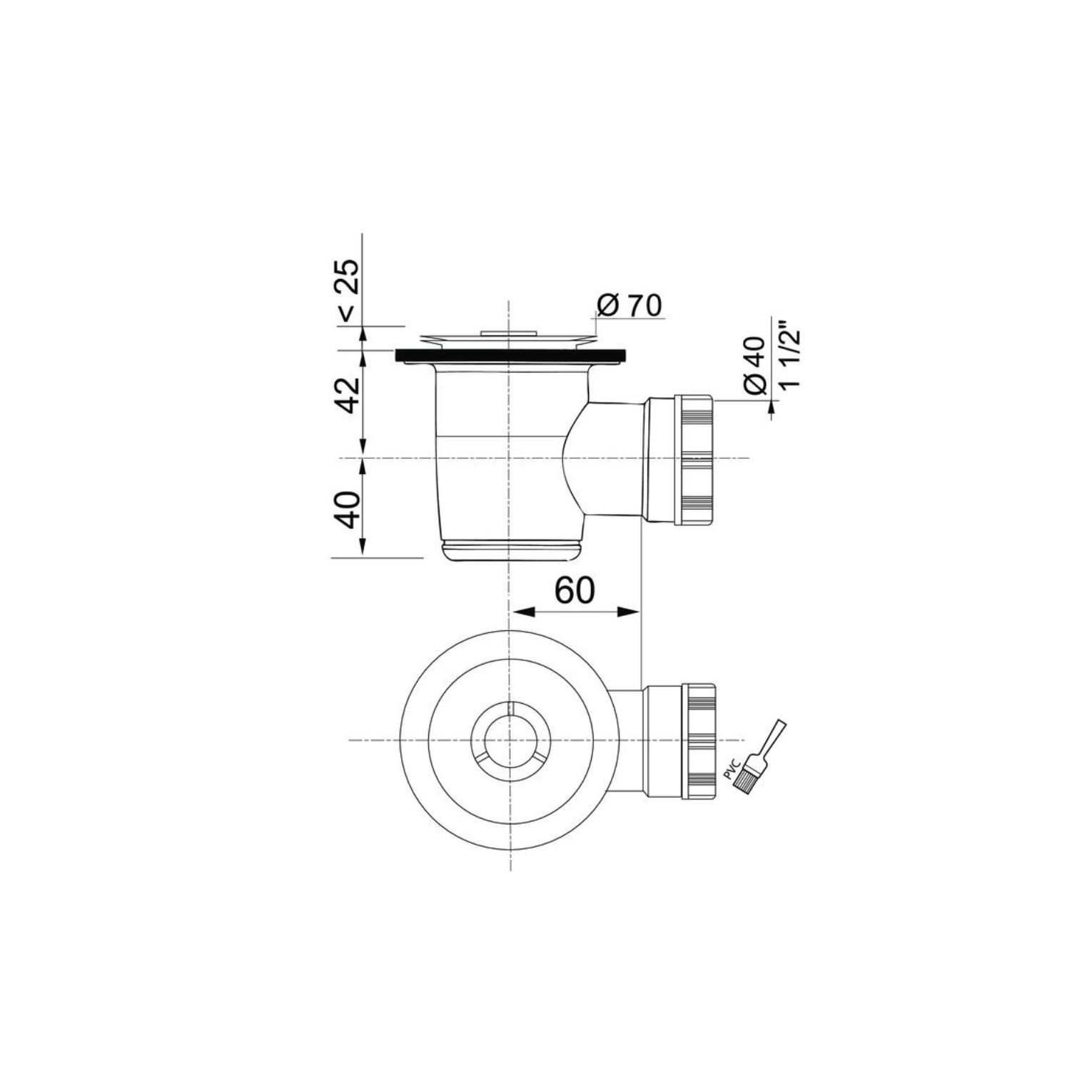 34020201_3 Tourbillon 50mm ABS Chrome Plated Shower Waste